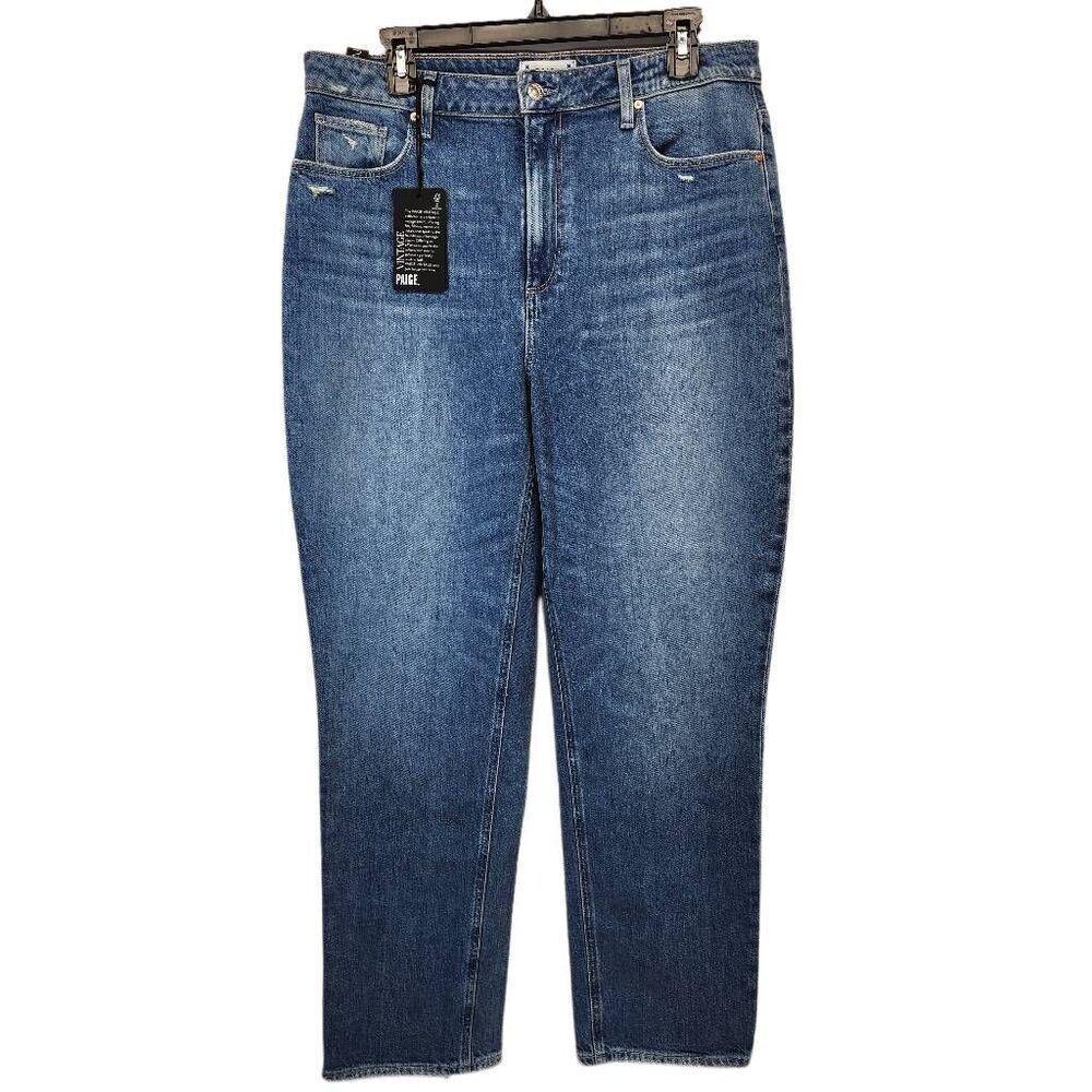 Paige Sarah Straight High Rise Women’s Jeans Size 32 Blue Denim 30” Inseam NWT